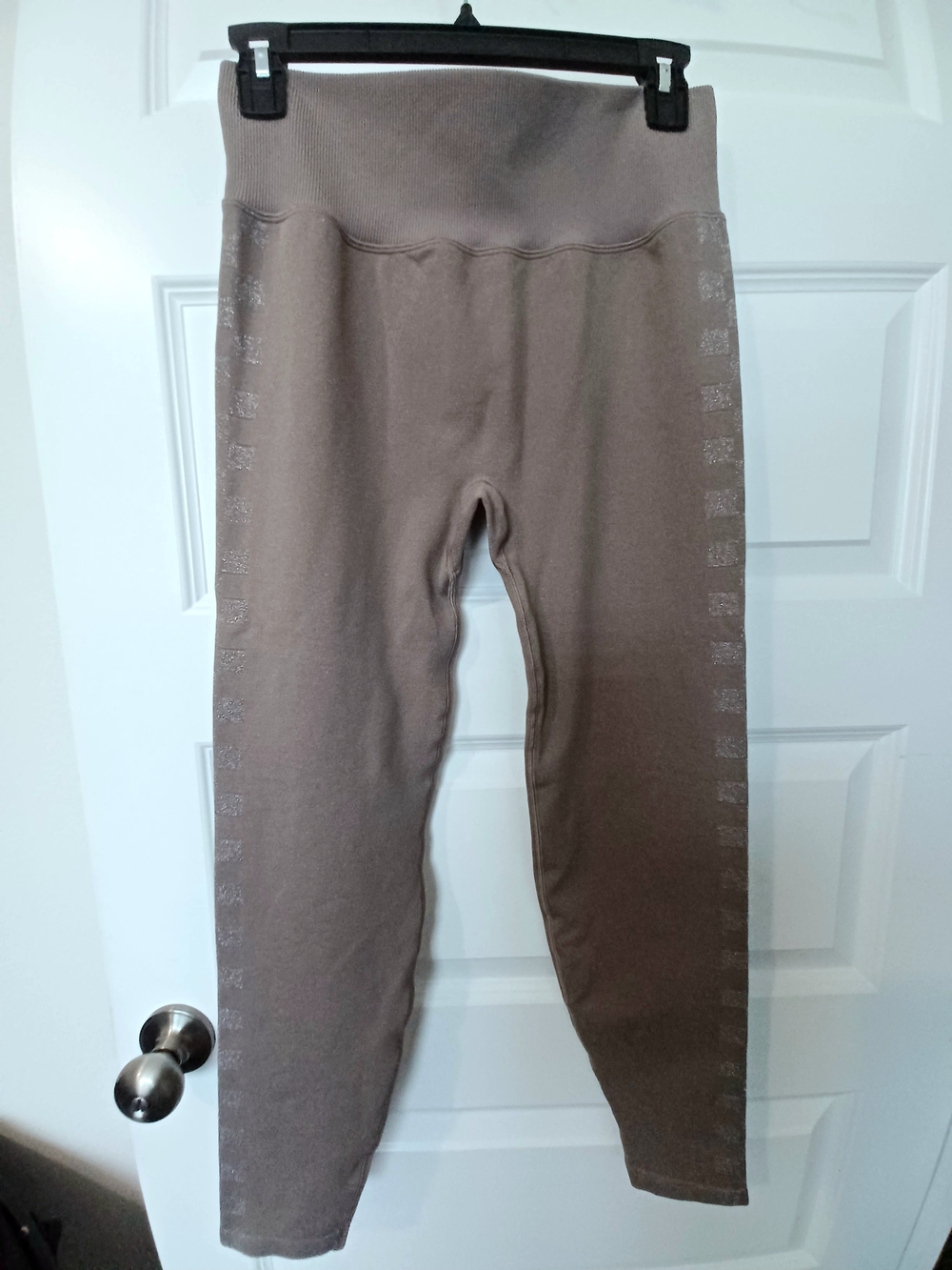 Women's Taupe Rib Waist Leggings